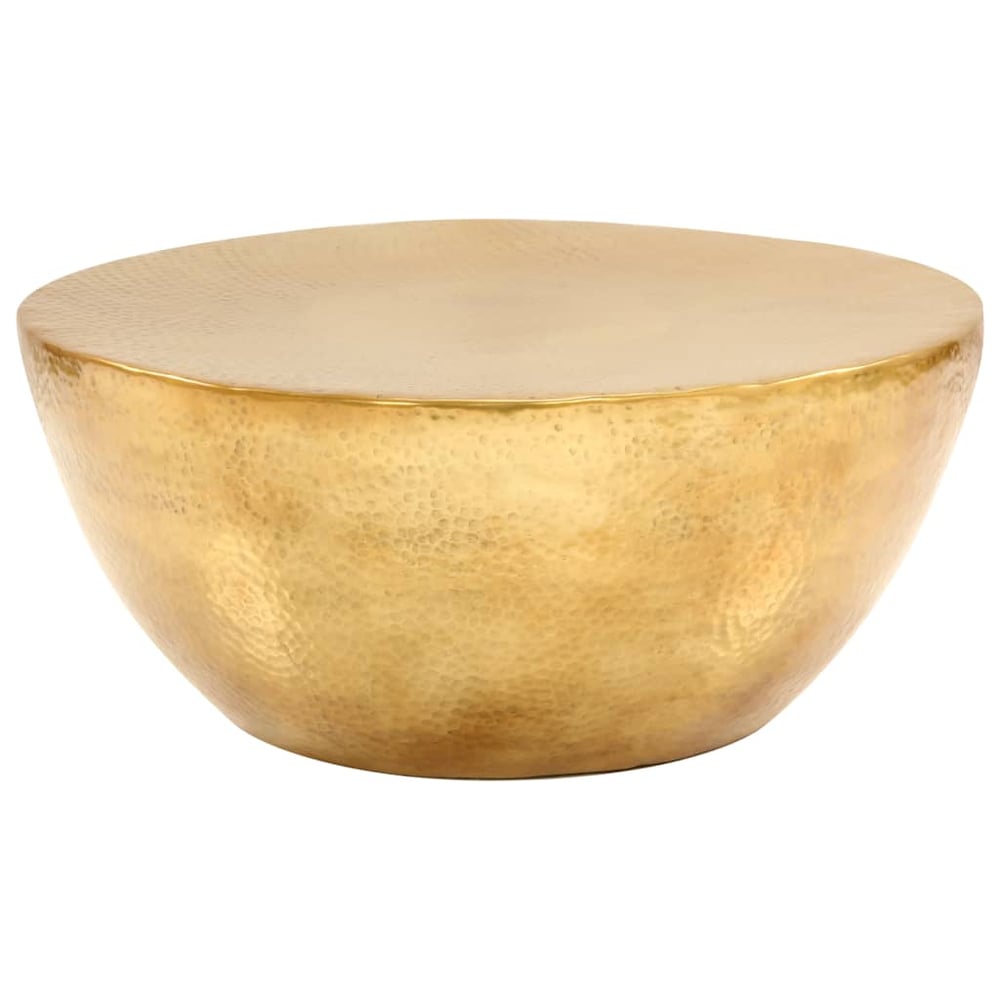 vidaXL Coffee Table Hammered Aluminium 70x30 cm Brass vidaXL Coffee Table Hammered Aluminium 70x30 cm Brass