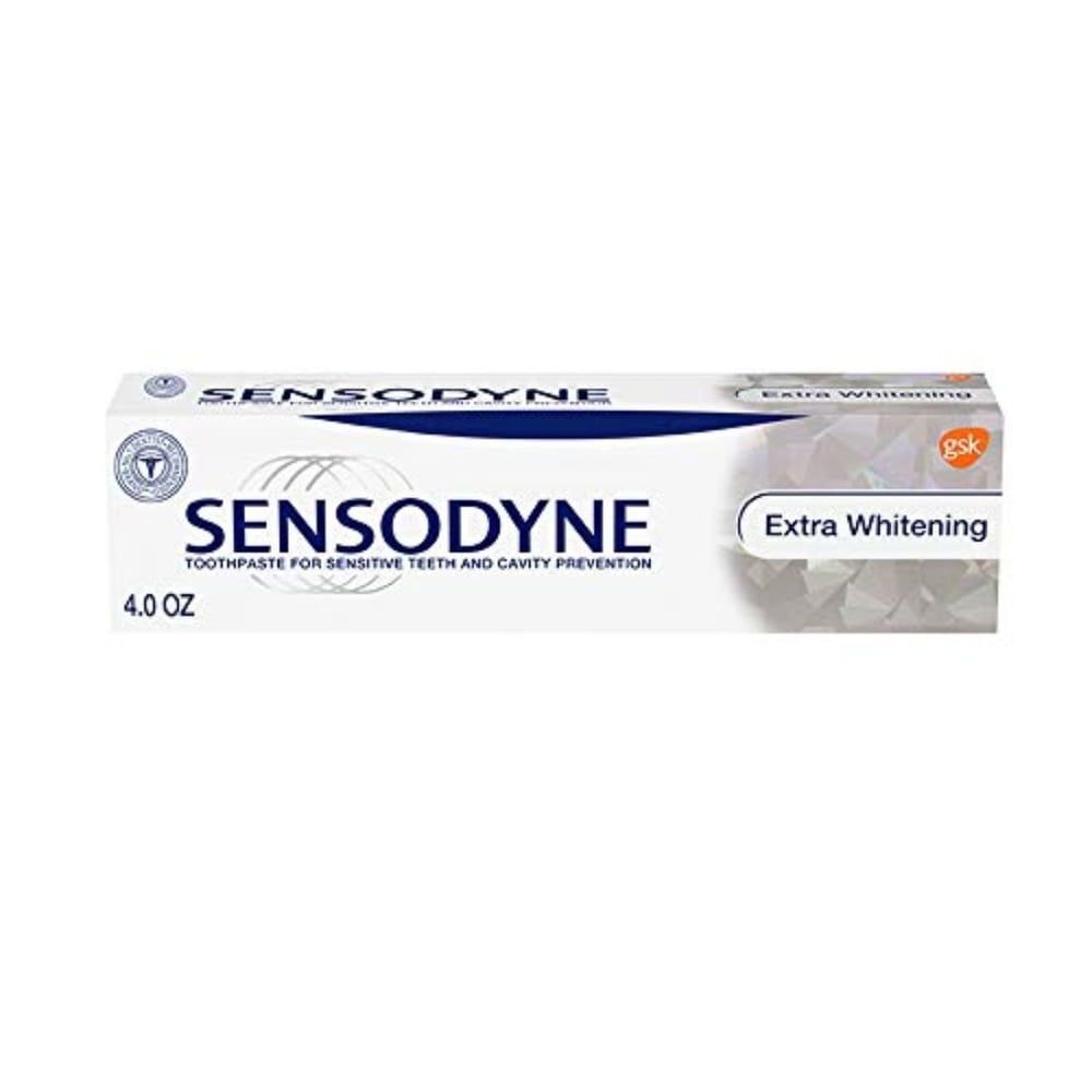 Sensodyne Toothpaste for Sensitive Teeth & Cavity Protection, Extra Whitening 4 oz