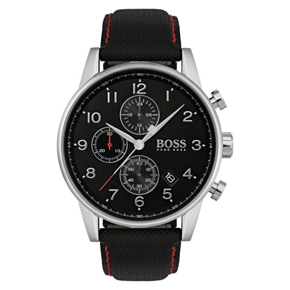 Hugo Boss Navigator Watch For Men with Black Fabric Strap Hugo Boss Navigator Watch For Men with Black Fabric Strap