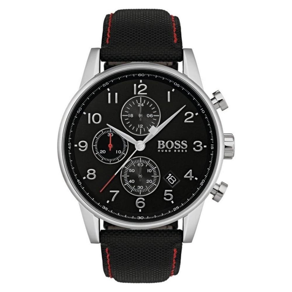 Hugo Boss Navigator Watch For Men with Black Fabric Strap