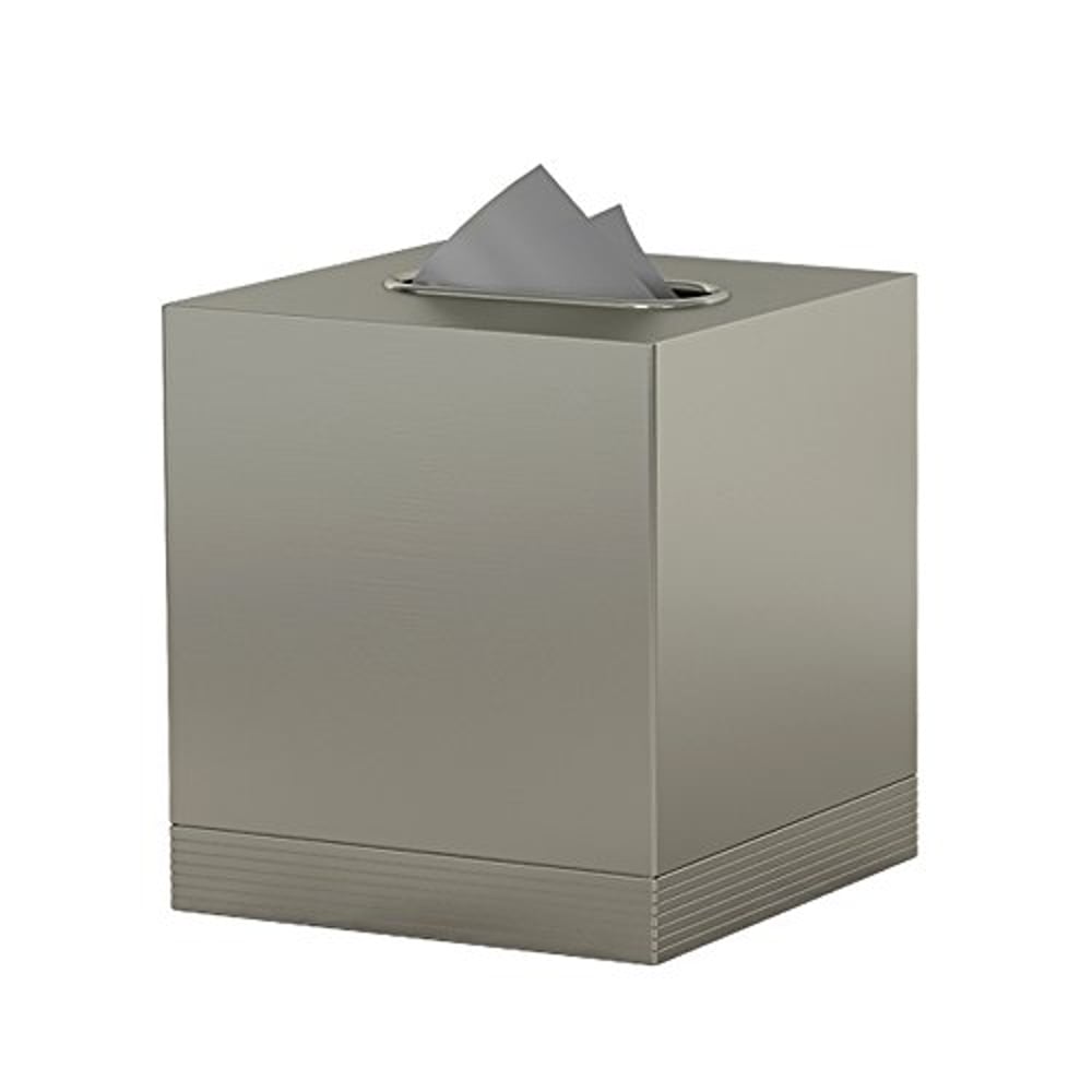 Nu Steel Special Metal Square Facial Tissue Box Cover Holder For Bathroom Vanity Countertops, Bedroom Dressers, Night Stands, Desks And Tables-Pewter Finish Nu Steel Special Metal Square Facial Tissue Box Cover Holder For Bathroom Vanity Countertops, Bedroom Dressers, Night Stands, Desks And Tables-Pewter Finish