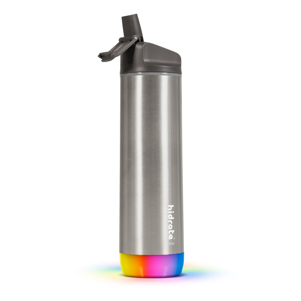 Hidrate Spark Steel Smart Water Bottle - Tracks Water Intake & Glows To Remind You To Stay Hydrated, Straw, 21 Oz, Stainless Steel Hidrate Spark Steel Smart Water Bottle - Tracks Water Intake & Glows To Remind You To Stay Hydrated, Straw, 21 Oz, Stainless Steel