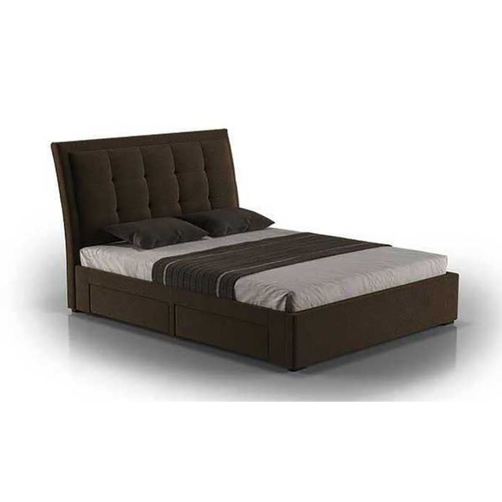 Four-Drawer Storage Bed Queen without Mattress Brown