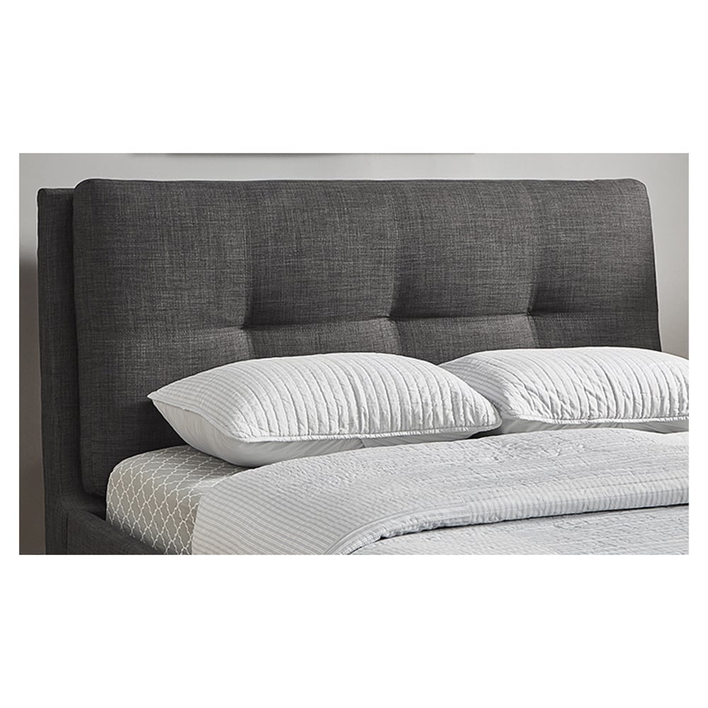 Plush Tufted Padded Headboard King with Mattress Charcoal Grey