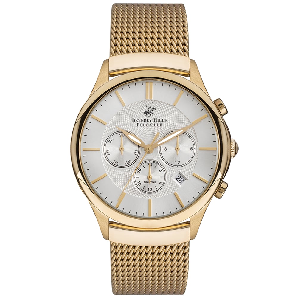 BEVERLY HILLS POLO CLUB Men's Multi Function Silver Sunray Dial Watch - BP3233X.130 BEVERLY HILLS POLO CLUB Men's Multi Function Silver Sunray Dial Watch - BP3233X.130