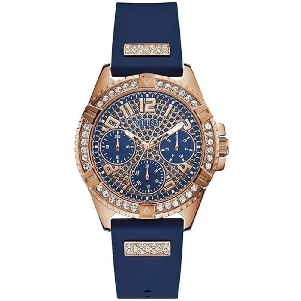Guess Lady Frontier Blue Silicone Multi-function Watch For Women W1160L3