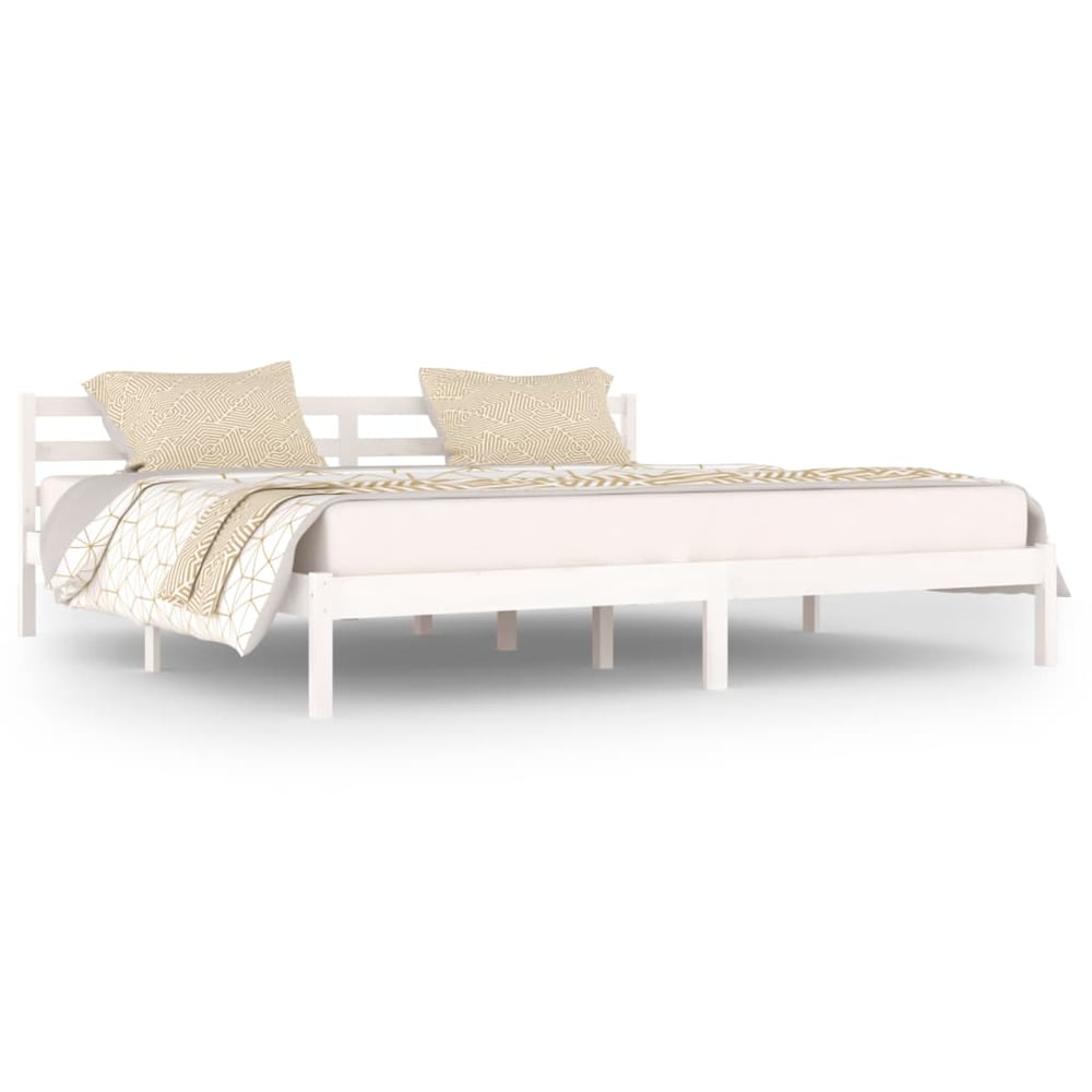 vidaXL Day Bed Solid Wood Pine 200x200 cm Super King White