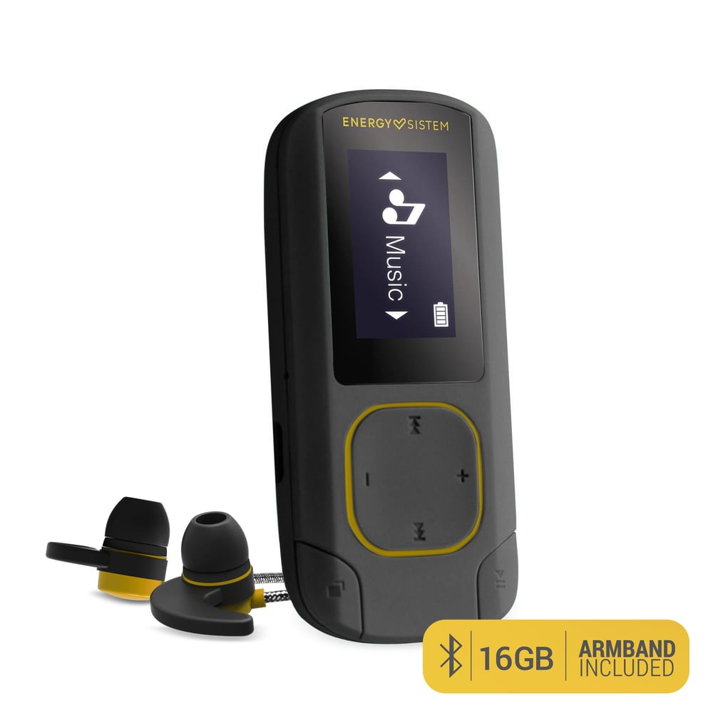 Energy Sistem MP3 Clip Bluetooth Sport (16GB, FM Radio, Sport Earphones, Armband, microSD) Amber Energy Sistem MP3 Clip Bluetooth Sport (16GB, FM Radio, Sport Earphones, Armband, microSD) Amber