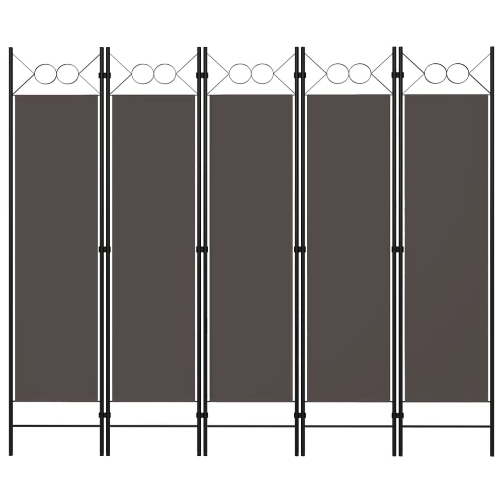 Vidaxl 5-panel Room Divider Anthracite 200x180 Cm