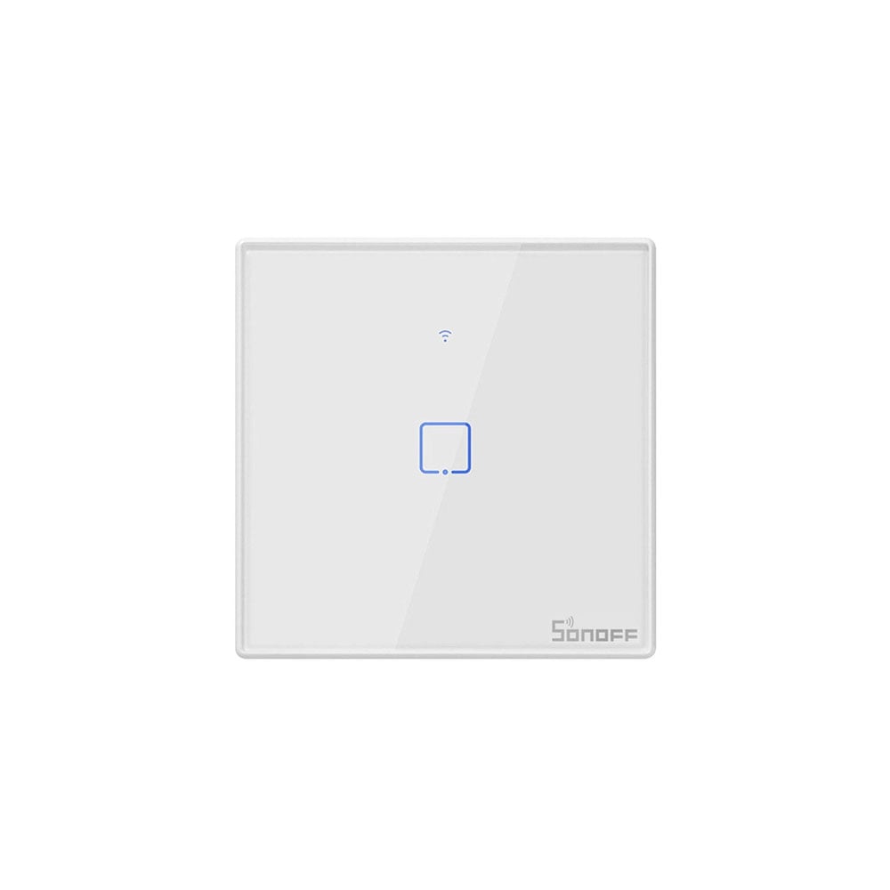 Sonoff T2UK1C-TX UK Plug 1 Gang Way WiFi Smart Touch Light Switch with Glass Panel White Sonoff T2UK1C-TX UK Plug 1 Gang Way WiFi Smart Touch Light Switch with Glass Panel White