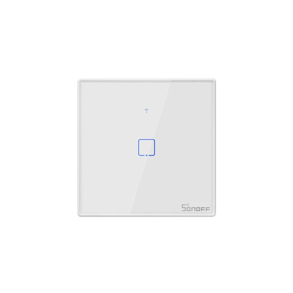 Sonoff T2UK1C-TX UK Plug 1 Gang Way WiFi Smart Touch Light Switch with Glass Panel White