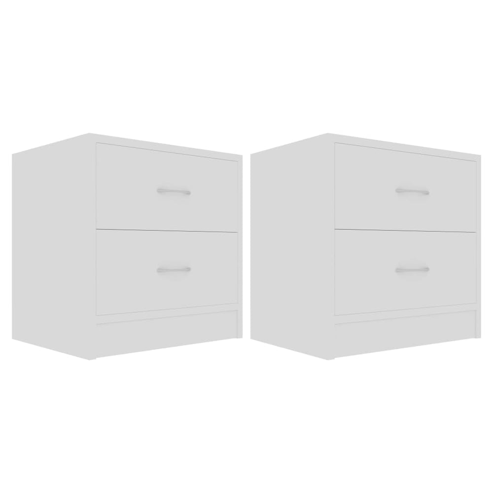 vidaXL Bedside Cabinets 2 pcs White 40x30x40 cm Engineered Wood