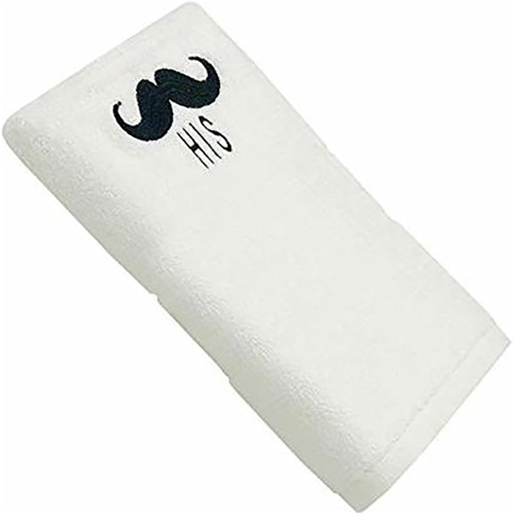Personalized For You Cotton White His Mustache Embroidery Bath Towel 70*140 cm Personalized For You Cotton White His Mustache Embroidery Bath Towel 70*140 cm