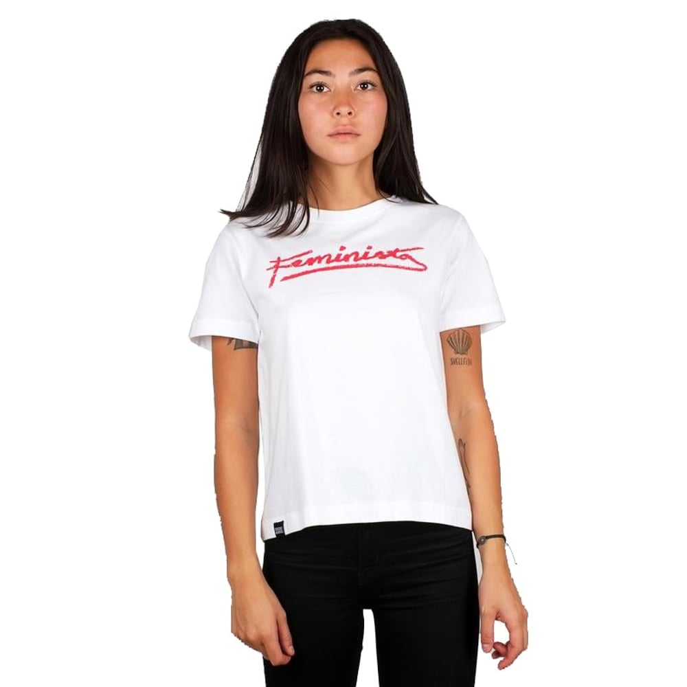 Dedicated White Printed Round Neck Organic Cotton T-shirt Size L