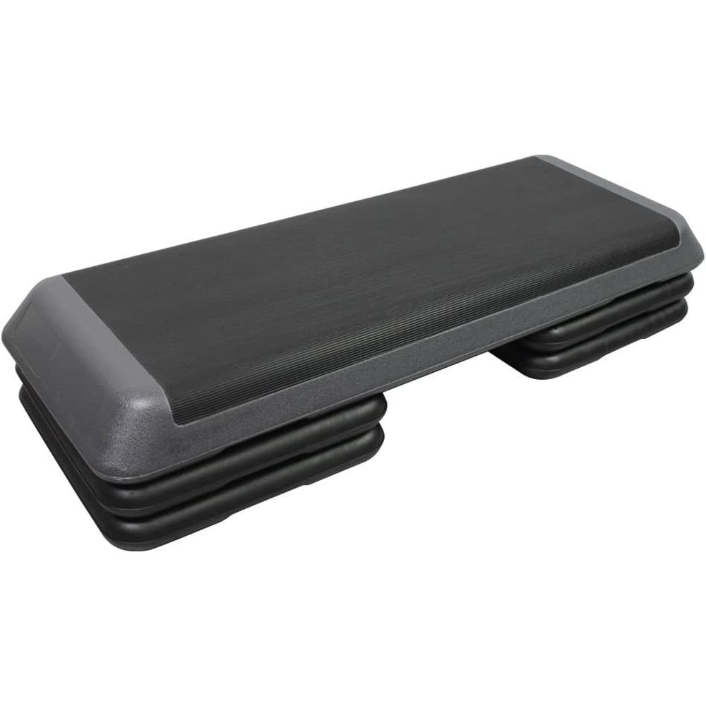 ULTIMAX Professional Aerobic Stepper Height Adjustable Aerobic Stepper with 3-steps fitness stepper for home fitness studio and office-110 cm Black