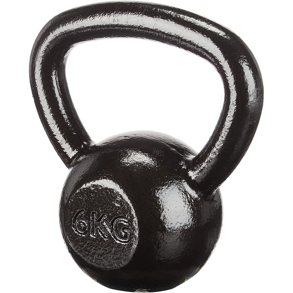 ULTIMAX Cast Iron Kettlebell Weights Great for Full Body Workout and Strength Training-Black (6Kg)