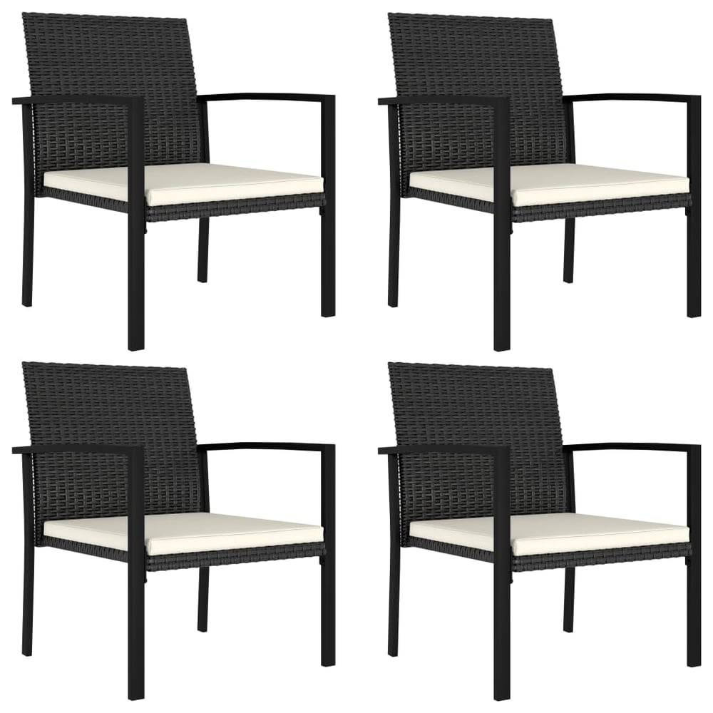 Vidaxl Garden Dining Chairs 4 Pcs Poly Rattan Black Vidaxl Garden Dining Chairs 4 Pcs Poly Rattan Black