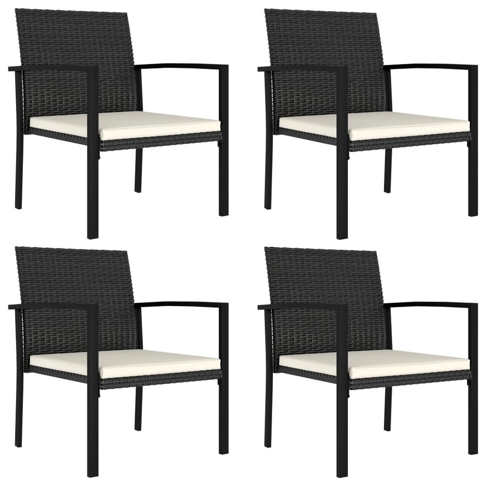 Vidaxl Garden Dining Chairs 4 Pcs Poly Rattan Black