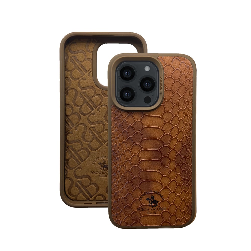 Santa Barbara Polo & Racquet Club Knight Series Classic Business Design for PU leather phone Case for Apple iPhone14 Pro Max Brown