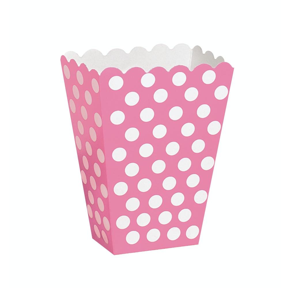 Unique- Hot Pink Deco Dot Treat Box Assembled 5.5in X 3.75in 8pcs Unique- Hot Pink Deco Dot Treat Box Assembled 5.5in X 3.75in 8pcs