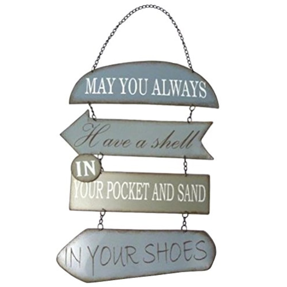 Beachcombers May You Always Have A Shell In Your Pocket And Sand In Your Shoes, Metal Section Sign 22.5 Inches Long 12.5 Inches Beachcombers May You Always Have A Shell In Your Pocket And Sand In Your Shoes, Metal Section Sign 22.5 Inches Long 12.5 Inches