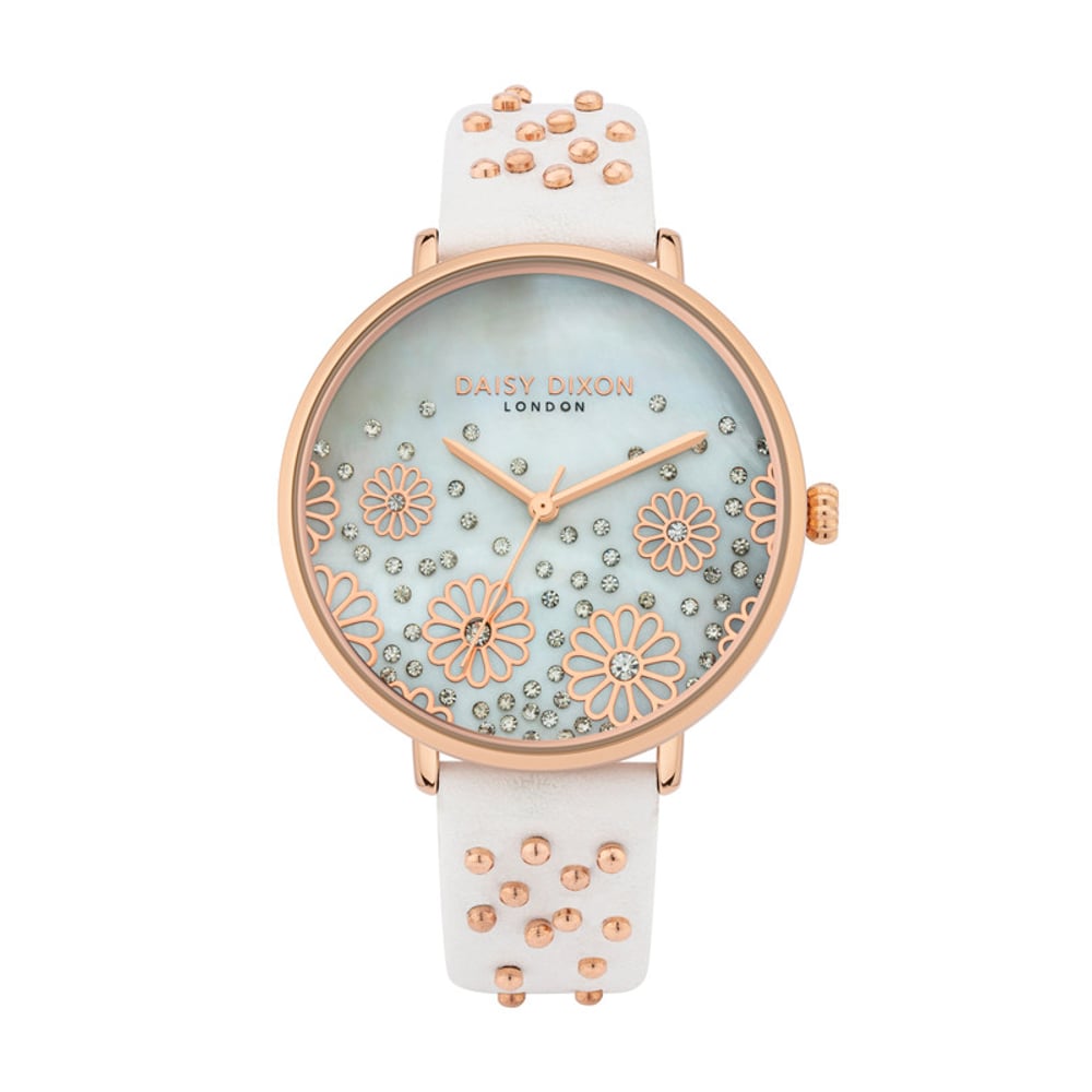 Daisy Dixon London Kendall #5 Women's Analogue Quartz Watch With White Mother Of Pearl Dial And White Teju Pattern Leather Strap - D111wrg Daisy Dixon London Kendall #5 Women's Analogue Quartz Watch With White Mother Of Pearl Dial And White Teju Pattern Leather Strap - D111wrg