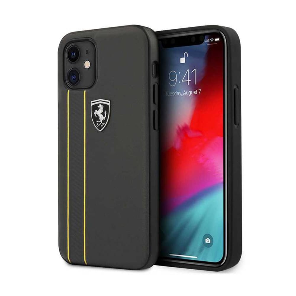 CG Mobile Ferrari Off Track Genuine Leather Hard Case Stitched and Embossed Lines for iPhone 12 Mini (5.4 CG Mobile Ferrari Off Track Genuine Leather Hard Case Stitched and Embossed Lines for iPhone 12 Mini (5.4
