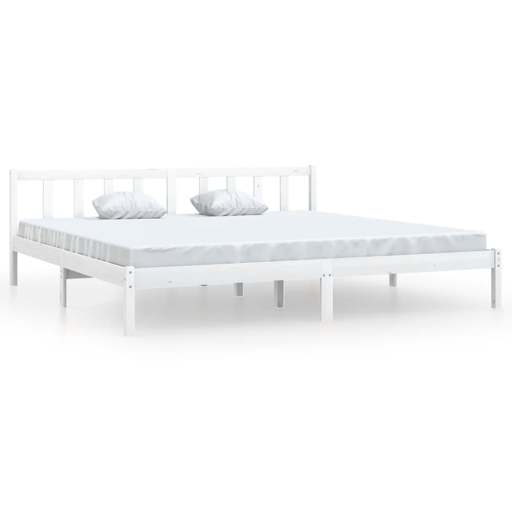 vidaXL Bed Frame White Solid Pinewood 200x200 cm