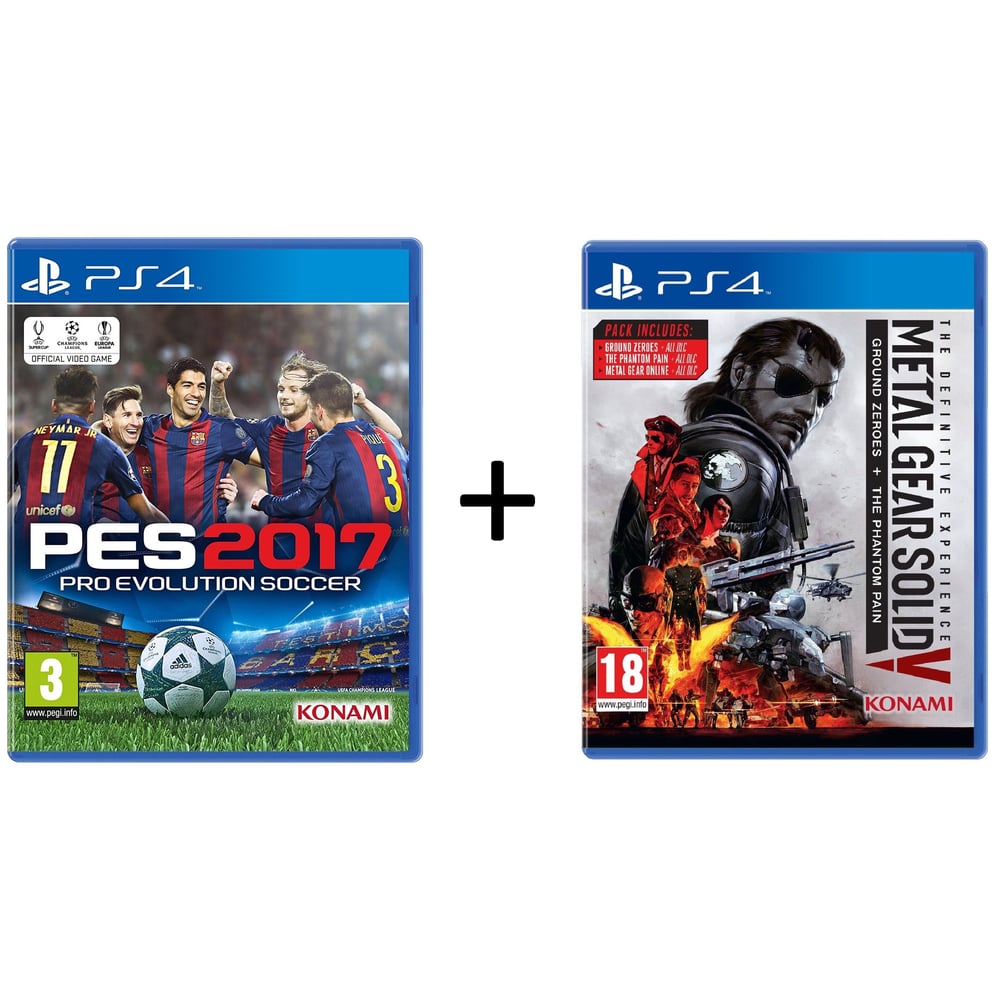 PS4 PES 2017 Pro Evolution Soccer Game + Metal Gear Solid V Definitive Experience Game