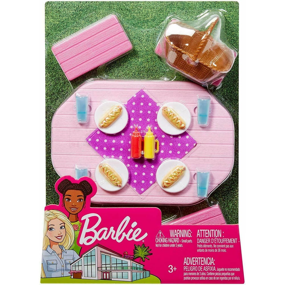 Barbie Doll Picnic Table with Accessories FXG37
