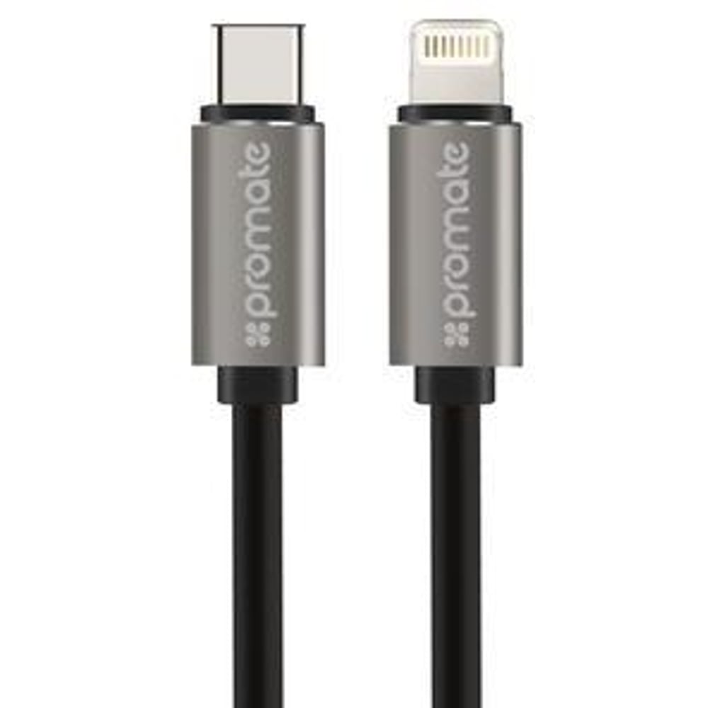 Promate USB C Type C Data & Charging OTG Cable W/Lightning Connector Black LINKMATELTC