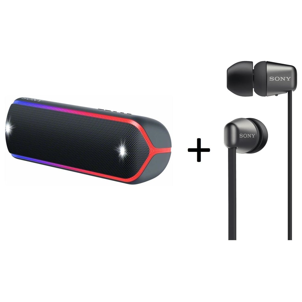 Sony SRS-XB32/B EXTRA BASS Portable Bluetooth Speaker Black + Sony WI-C310B Wireless In-Ear Headphone Black Sony SRS-XB32/B EXTRA BASS Portable Bluetooth Speaker Black + Sony WI-C310B Wireless In-Ear Headphone Black