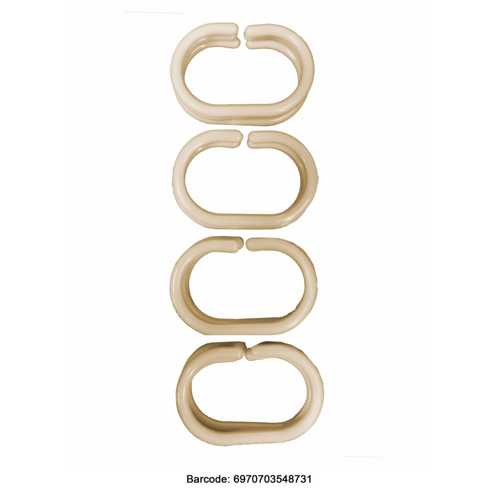 Feelings 12pcs Plastic Shower Curtain Rings Beige Feelings 12pcs Plastic Shower Curtain Rings Beige