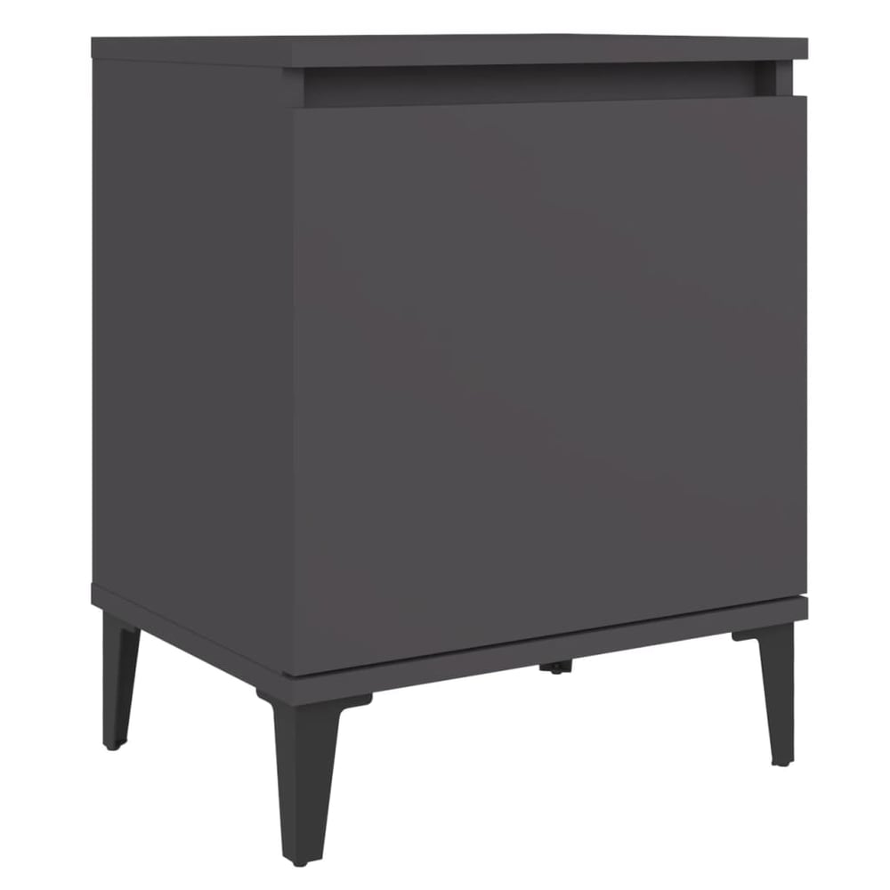 vidaXL Bed Cabinet with Metal Legs Grey 40x30x50 cm