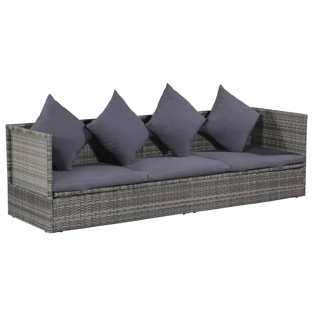 Vidaxl Garden Bed Grey 200x60 Cm Poly Rattan Vidaxl Garden Bed Grey 200x60 Cm Poly Rattan