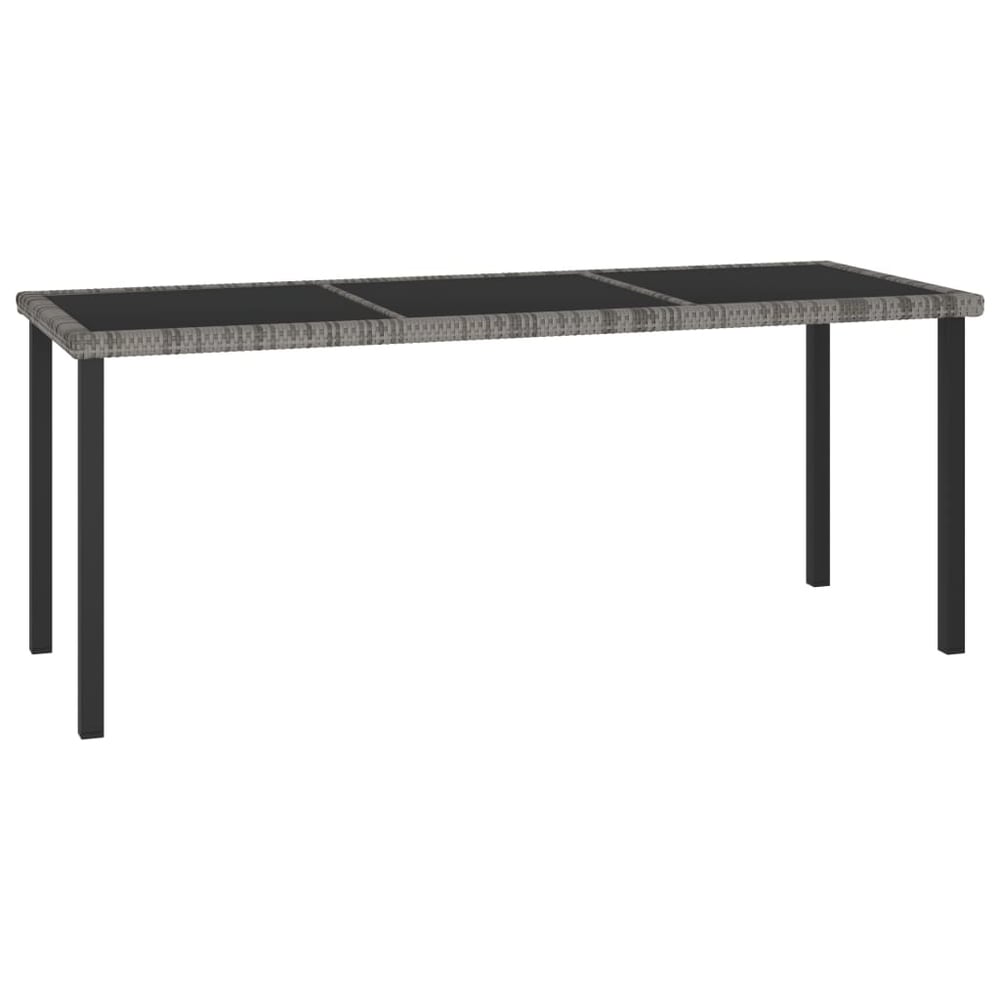 Vidaxl Garden Dining Table Grey 180x70x73 Cm Poly Rattan Vidaxl Garden Dining Table Grey 180x70x73 Cm Poly Rattan