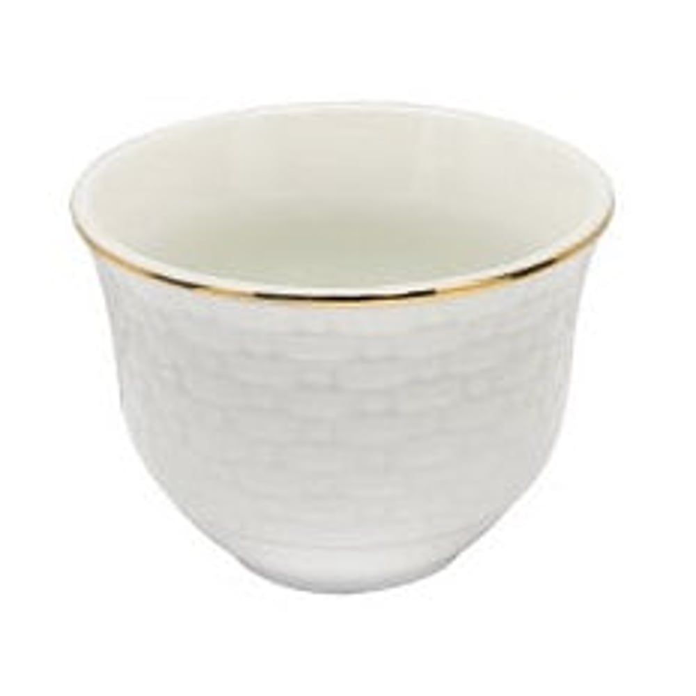 Royalford 12-piece Fine Porcelain Cawa Cup Set Elegant Golden Rim Royalford 12-piece Fine Porcelain Cawa Cup Set Elegant Golden Rim