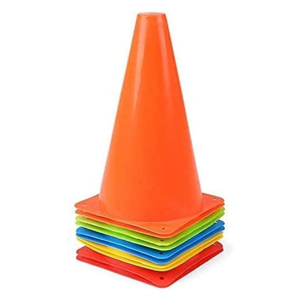 ULTIMAX Agility Marker Cone Set for Athletics and Social Distancing Traffic Cones Outdoor Sport Cones for Kids Football Soccer Training Cones 25 Pack- 23 cm Assorted Color ULTIMAX Agility Marker Cone Set for Athletics and Social Distancing Traffic Cones Outdoor Sport Cones for Kids Football Soccer Training Cones 25 Pack- 23 cm Assorted Color