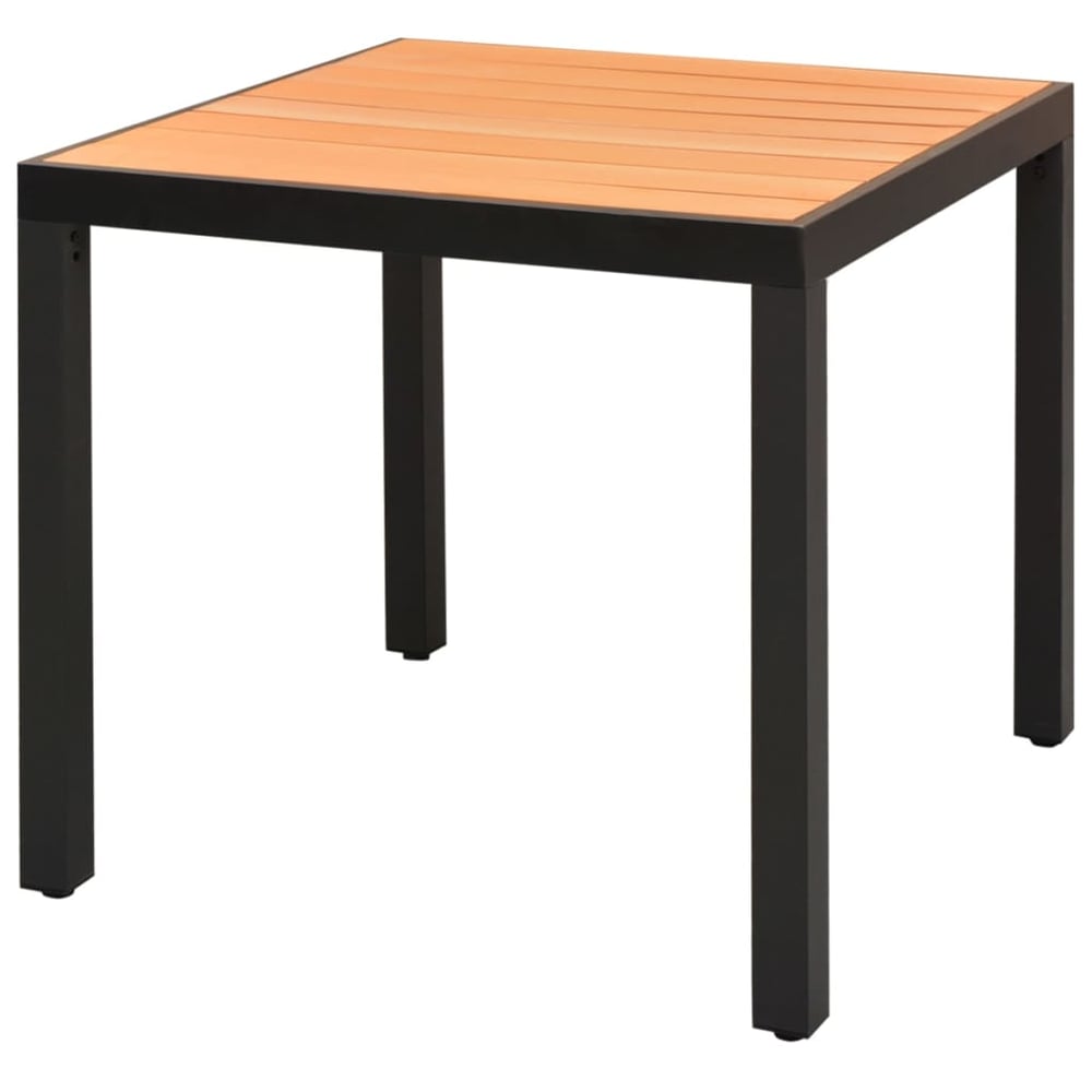vidaXL Garden Table Brown 80x80x74 cm Aluminium and WPC vidaXL Garden Table Brown 80x80x74 cm Aluminium and WPC