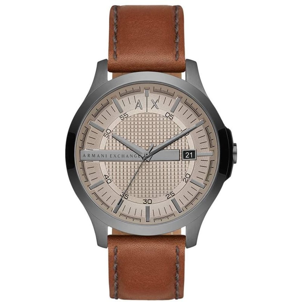 Armani Exchange Hampton Brown Leather Analog Men Watch AX2414
