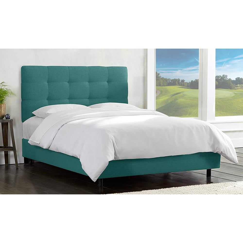 Skyline - Tufted Bed Queen with Mattress Light Teal