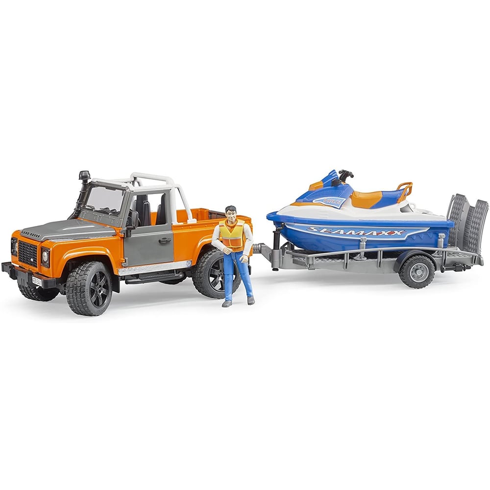 Bruder Land Rover Defender Pick up with Trailer/Personal Water Scaled Bruder Land Rover Defender Pick up with Trailer/Personal Water Scaled