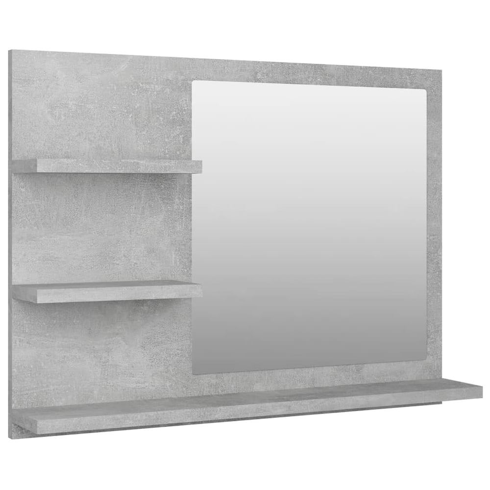 فيداكسل مرآة حمام رمادي كونكريت 60x10.5x45 سم خشب بتصميم هندسي