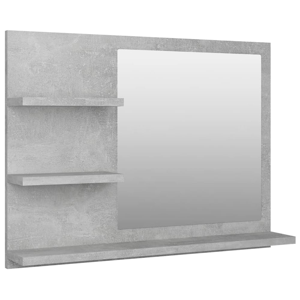 vidaXL Bathroom Mirror Concrete Grey 60x10.5x45 cm Engineered Wood