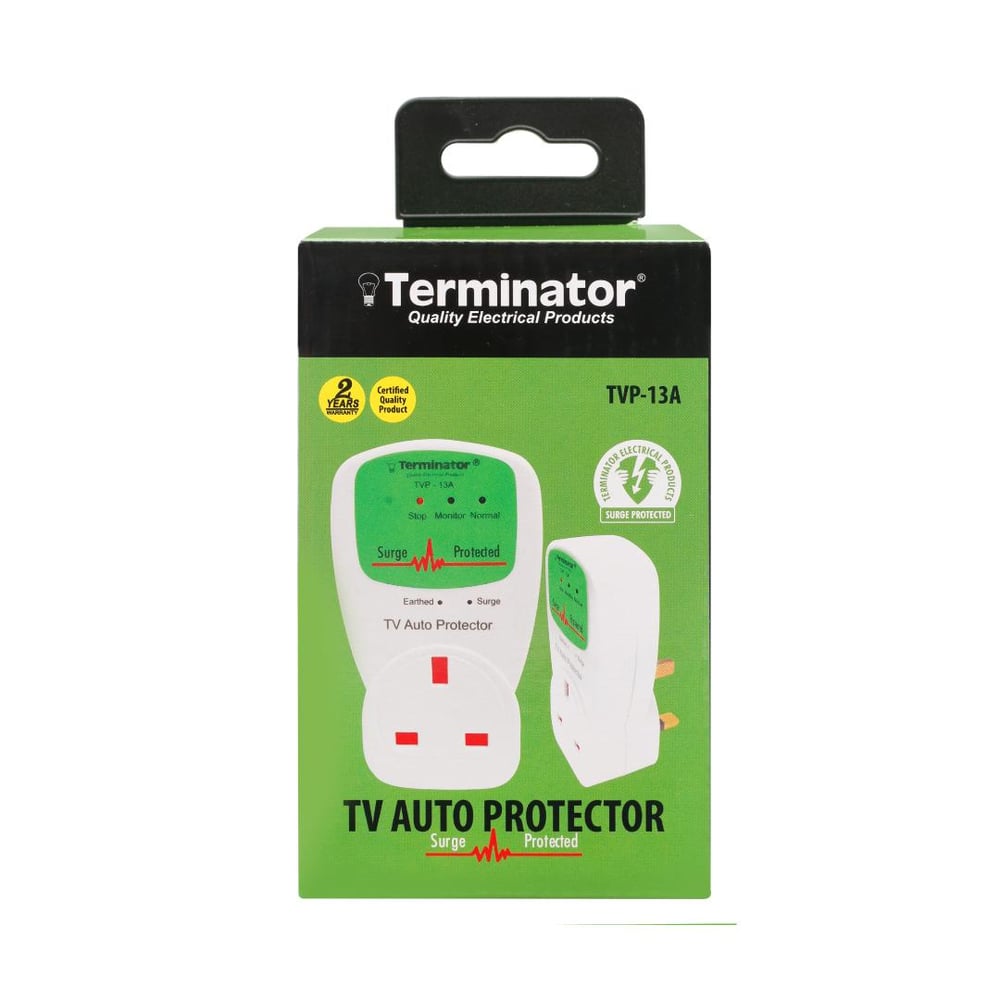 Terminator TV Auto Protector UK Socket with 13A Plug Esma Approved Terminator TV Auto Protector UK Socket with 13A Plug Esma Approved