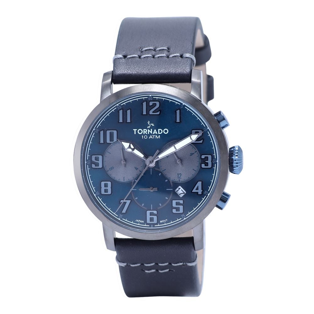 Tornado Black Leather Men Watch T9100-XLBL Tornado Black Leather Men Watch T9100-XLBL