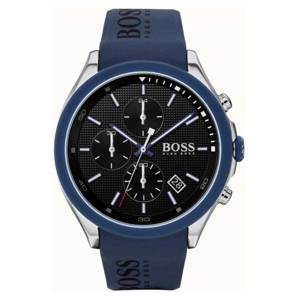 Hugo Boss 1513717 Velocity Quartz Blue Rubber Watch Men