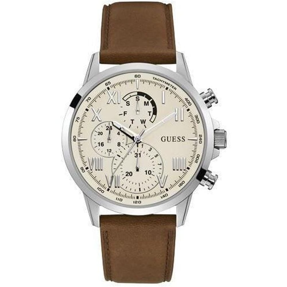Guess Porter Brown Leather Multi-function Watch For Men GW0011G1