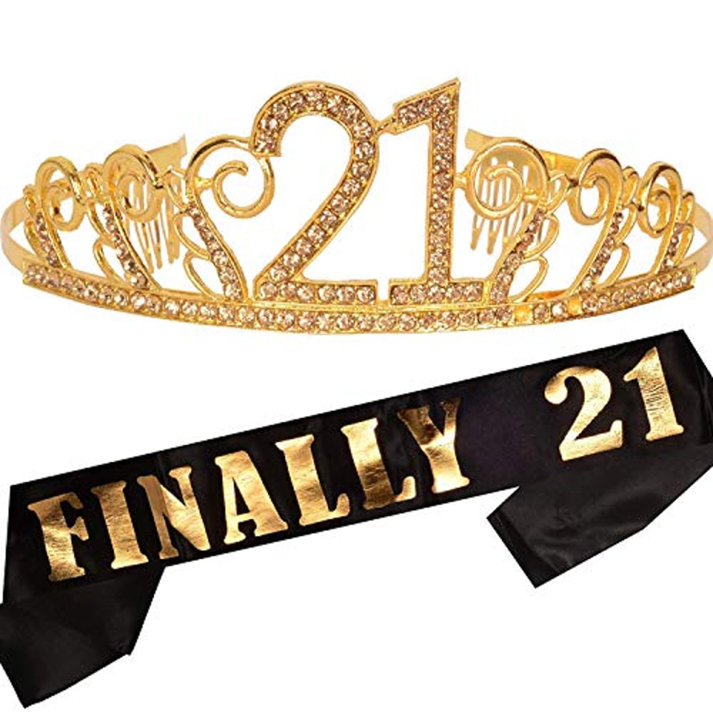 MEANT2TOBE 21St Birthday Gifts For Girl, 21St Birthday Tiara And Sash, Happy 21St Birthday Party Supplies, Finally 21 Glitter Satin Sash And Crystal Tiara Birthday Crown, 21St Birthday Party Decoration MEANT2TOBE 21St Birthday Gifts For Girl, 21St Birthday Tiara And Sash, Happy 21St Birthday Party Supplies, Finally 21 Glitter Satin Sash And Crystal Tiara Birthday Crown, 21St Birthday Party Decoration