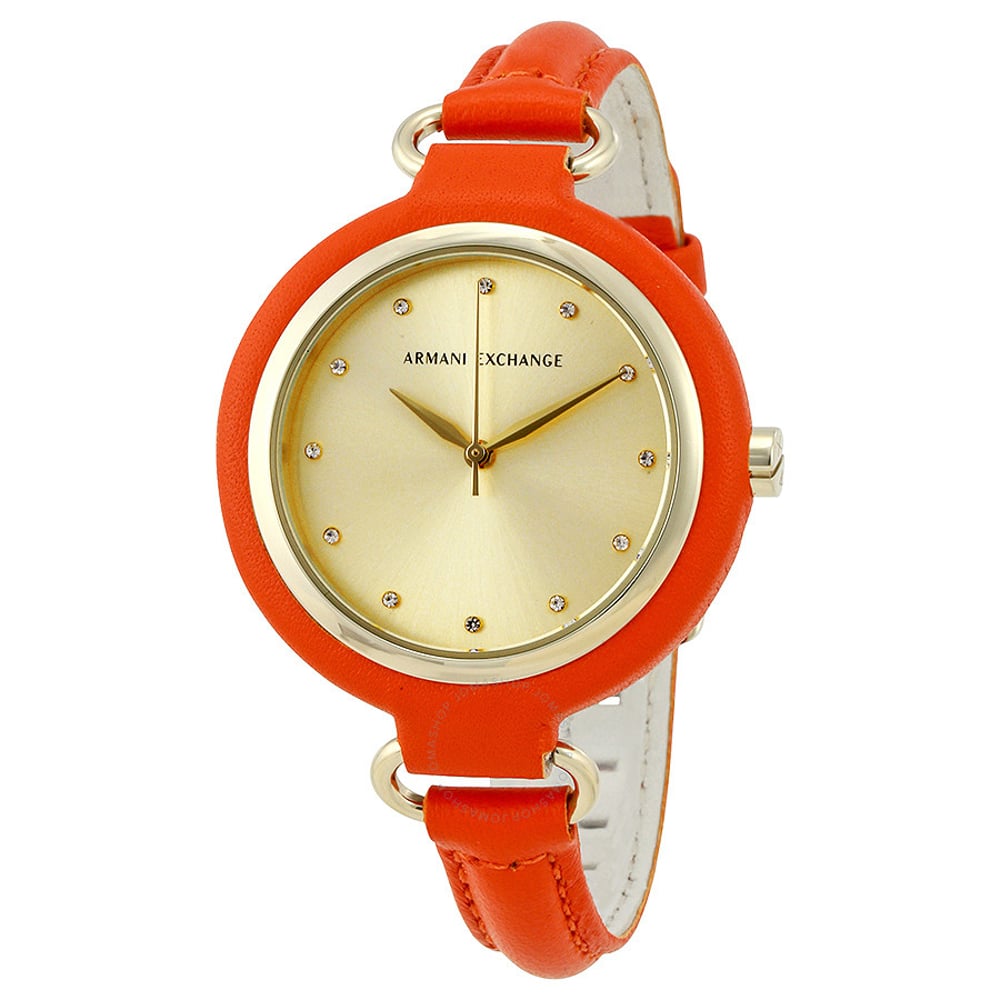 Armani Exchange Smart Orange Leather Women Watch AX4243